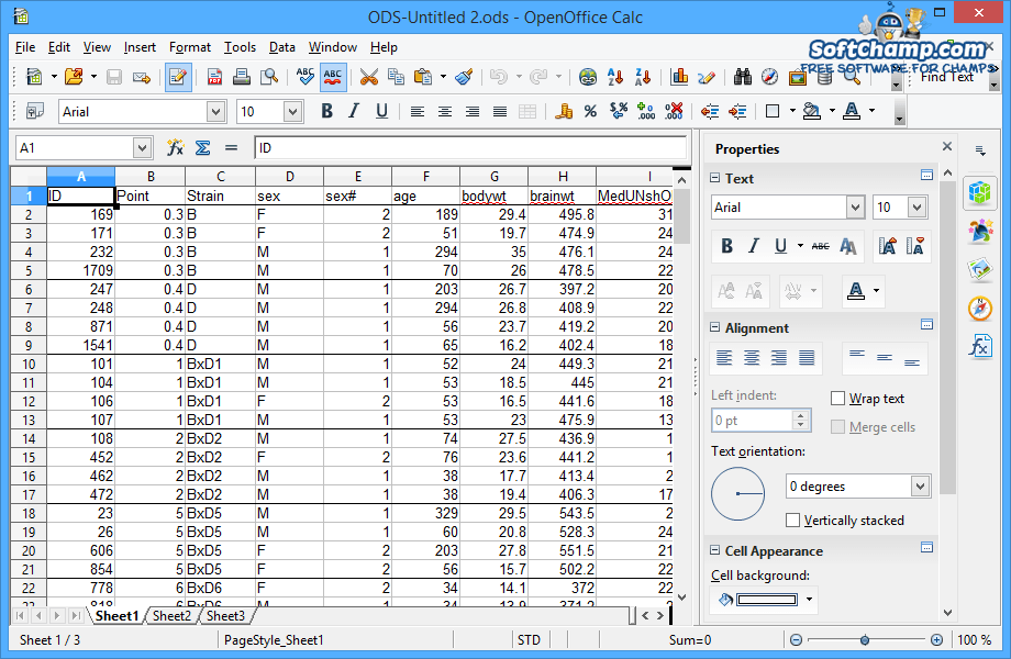 open office calc